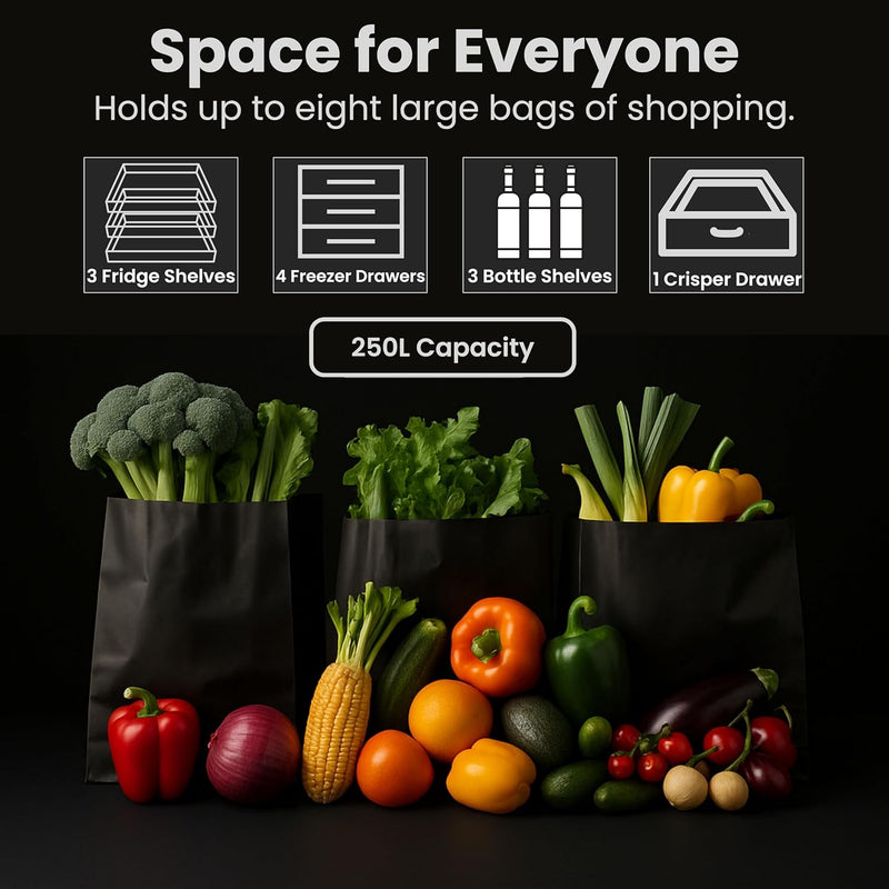 Teknix STF1725X - Inox 50/50 Fridge Freezer - 138L Fridge/110L Freezer - E Rated