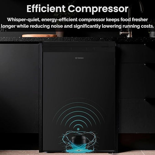 Teknix UC55F5B - Black Freezer - Under Counter Freezer - Garage Safe - E energy