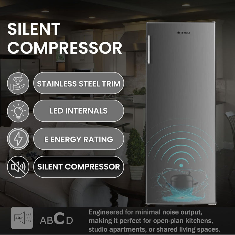 Teknix TL1435X - Inox Finish - 242L Freestanding Larder Fridge - F energy
