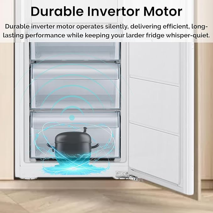 Teknix BITHTZFF - White 235L Integrated Tall Freezer - Garage Safe - Total No Frost - E energy