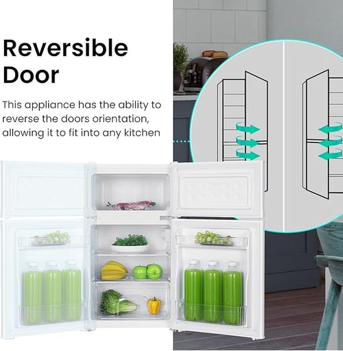 Teknix UCFFH48W - White Under Counter Fridge Freezer- Garage Safe - 86L - E Energy