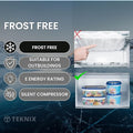 Teknix TFF1715B - Black Freestanding Tall Freezer - 204L Frost Free - E Energy