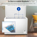 Teknix CH297 - White 300L Chest Freezer - Garage Safe - Digital Temperature Control - E Energy Rating