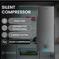 Teknix TFF1435X - Silver Freestanding Frost Free Freezer - Garage Safe - E energy