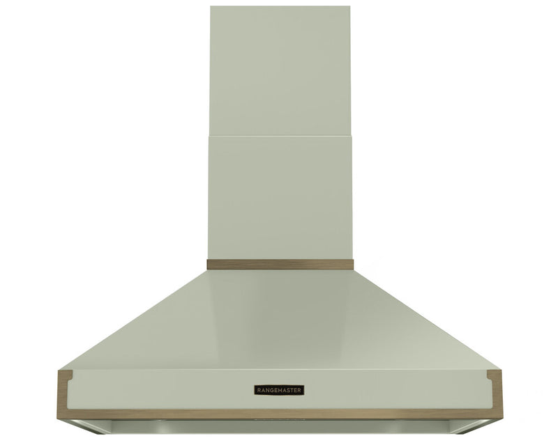Rangemaster RPREHD90PMNT/AB1 90cm Prestige Cooker Hood - Mint with Antique Brass Trim