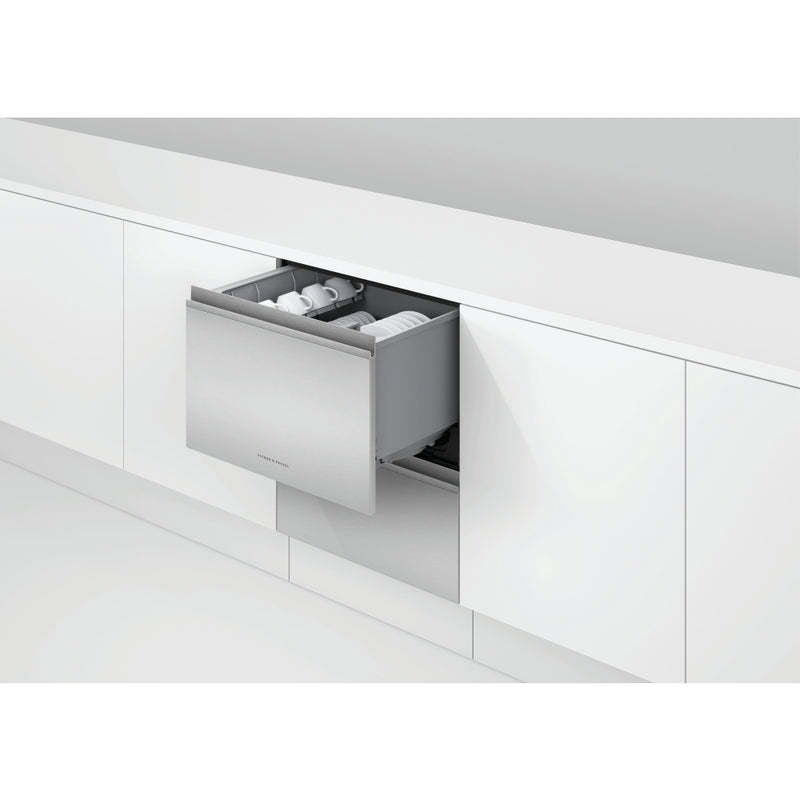 Fisher & Paykel DD60D4HNX9 - Black/Stainless Steel Double DishDrawer - 12 Place Settings - E Energy