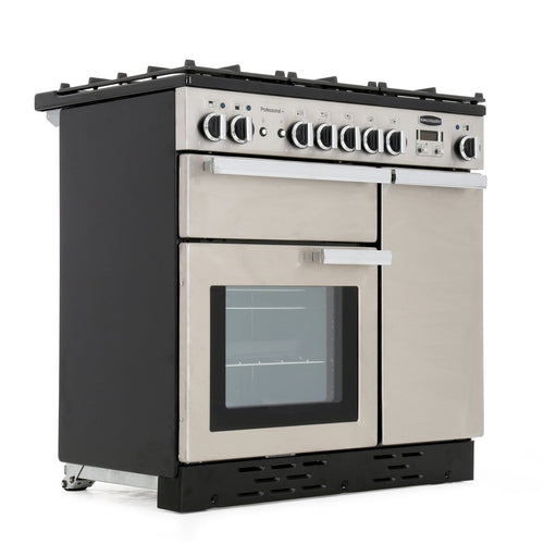 Rangemaster PROP90DFFSS/C - Stainless Steel/Chrome 90cm Range Cooker - Dual Fuel - A Rated