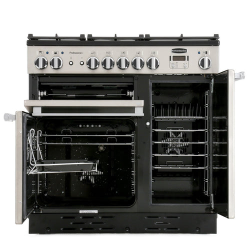 Rangemaster PROP90DFFSS/C - Stainless Steel/Chrome 90cm Range Cooker - Dual Fuel - A Rated
