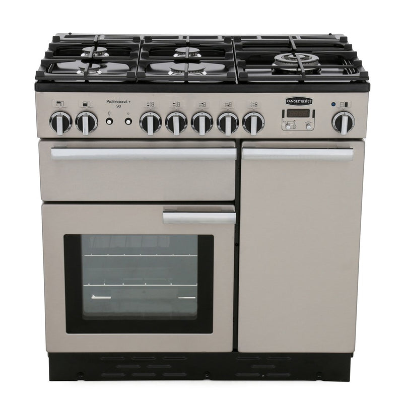 Rangemaster Professional Plus PROP90NGFSS/C - Stainless Steel/Chrome Gas Range Cooker - 90cm - A Rated