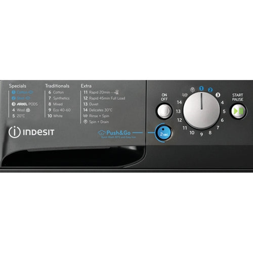 Indesit BWE 71496X KV UK - Black 7KG Washing Machine - 1400 RPM - A Energy