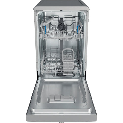 Indesit IN2FE10CS90SUK - Silver Slimline Dishwasher - 10 Place Settings - E Energy Rated