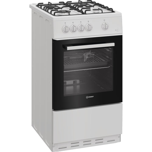 Indesit I5G1KMW - White Gas Cooker - 55L Single Oven - A Rated