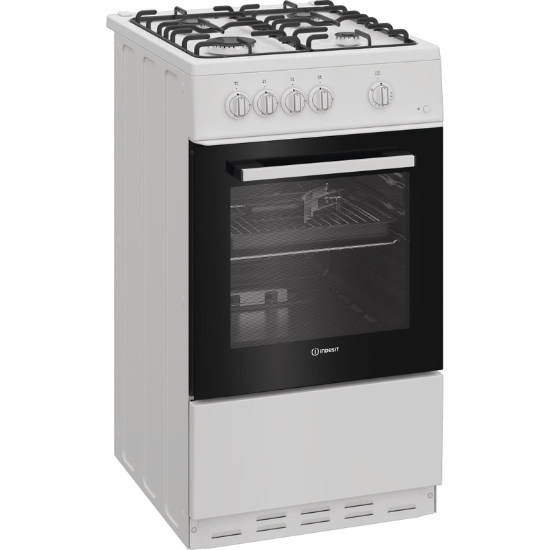 Indesit I5G1KMW - White Gas Cooker - 55L Single Oven - A Rated