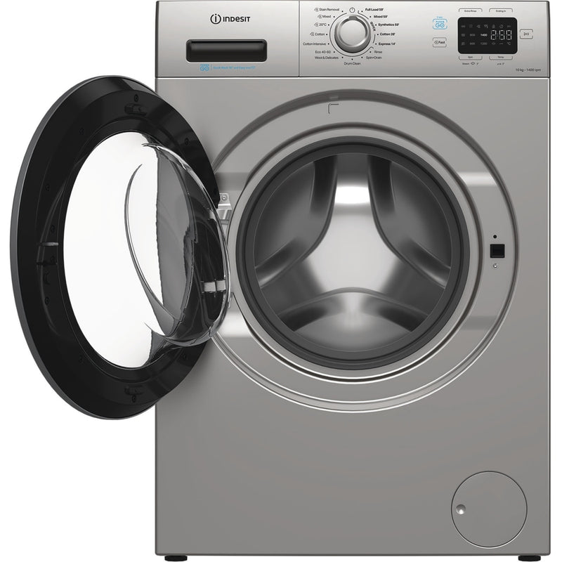 Indesit IP 1046S PUSH&GO UK - Silver 10KG Washing Machine - 1400 RPM - A energy