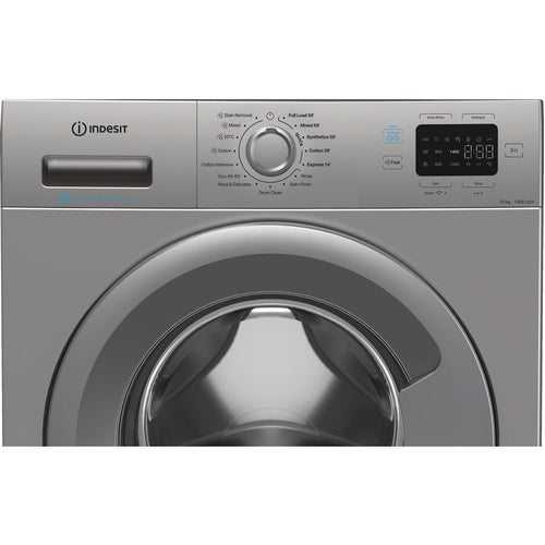 Indesit IP 1046S PUSH&GO UK - Silver 10KG Washing Machine - 1400 RPM - A energy