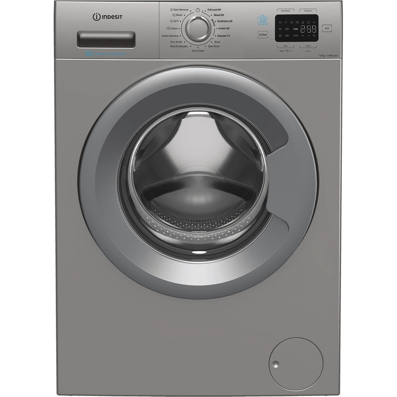 Indesit IP 1046S PUSH&GO UK - Silver 10KG Washing Machine - 1400 RPM - A energy
