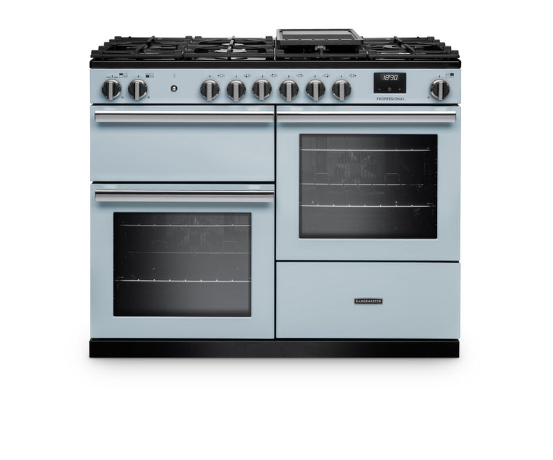 Rangemaster Professional PRO110DFPMSB/CM1 - Blue Dual Fuel Range Cooker - 6 Zones - A Energy