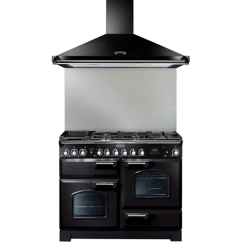 Rangemaster Classic CLAHDC110BC - Black/Chrome 110cm Chimney Cooker Hood - 460 m³/h - D Energy