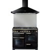 Rangemaster LEIHDC110BB - Black/Brass 110cm Chimney Cooker Hood - 460 m³/h - D Energy