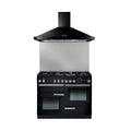 Rangemaster UNBHDC110BL - Black 110cm Chimney Cooker Hood - D Energy Rating