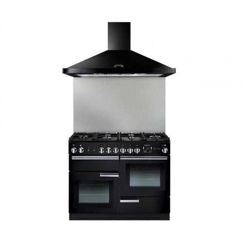 Rangemaster UNBHDC110BL - Black 110cm Chimney Cooker Hood - D Energy Rating