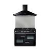 Rangemaster UNBHDC110BL - Black 110cm Chimney Cooker Hood - D Energy Rating