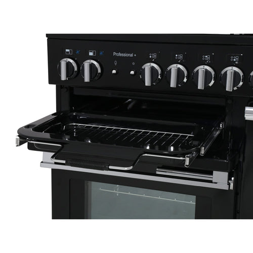 Rangemaster Professional Plus PROP90DFFGB/C - Black/Chrome Range Cooker - 140L - A Rated