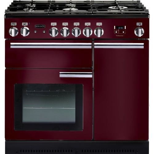 Rangemaster PROP90DFFCY/C - Cranberry Professional Plus 90cm Range Cooker - Dual Fuel - A Energy