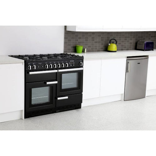 Rangemaster PROP110DFFGB/C - Black/Chrome 110cm Dual Fuel Range Cooker - 153L - A Rated