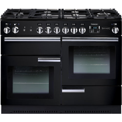 Rangemaster PROP110DFFGB/C - Black/Chrome 110cm Dual Fuel Range Cooker - 153L - A Rated