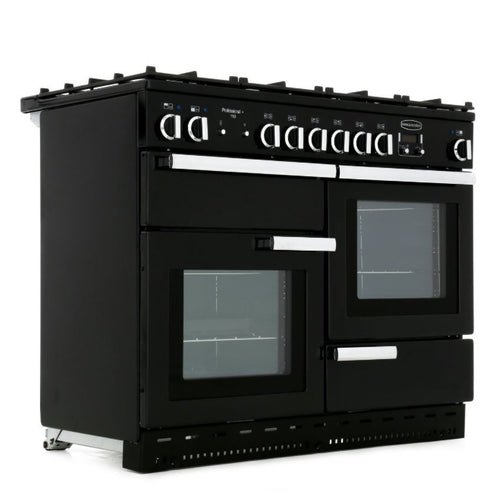 Rangemaster PROP110DFFGB/C - Black/Chrome 110cm Dual Fuel Range Cooker - 153L - A Rated