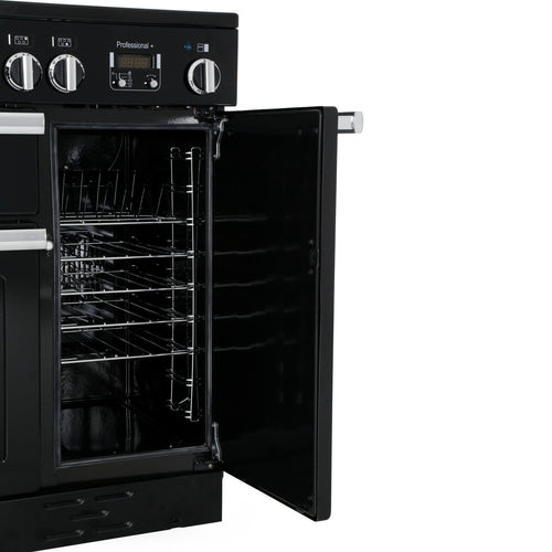 Rangemaster PROP90EIGB/C - Black/Chrome Range Cooker - 140L Dual Oven - A Rated