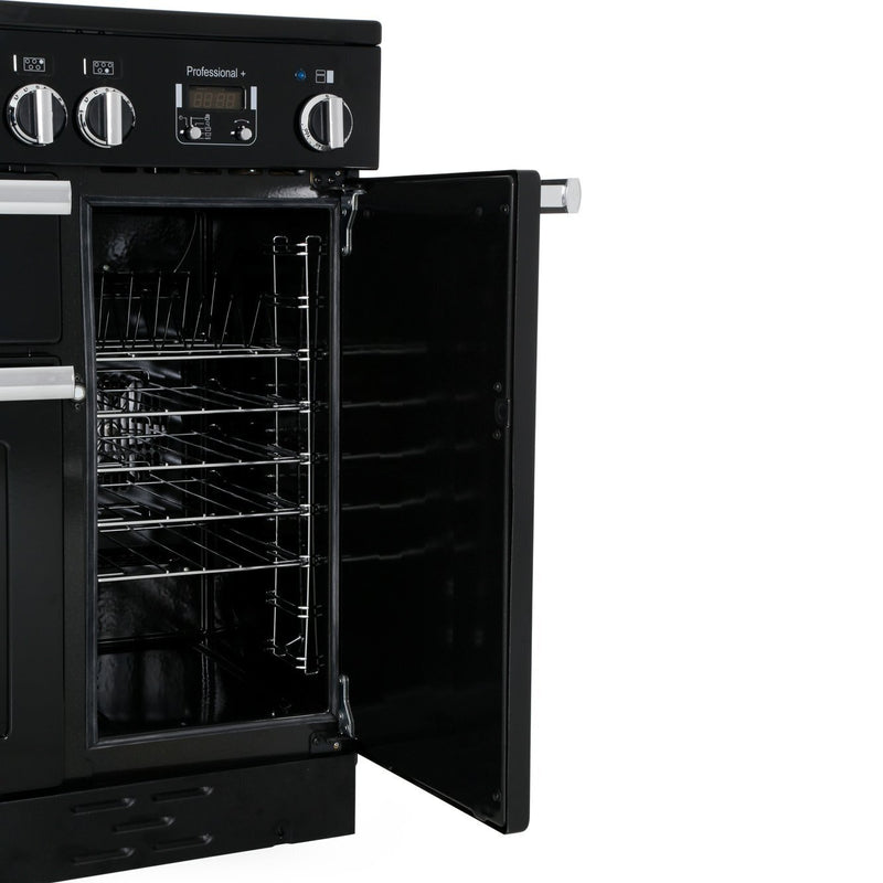 Rangemaster PROP90EIGB/C - Black/Chrome Range Cooker - 140L Dual Oven - A Rated