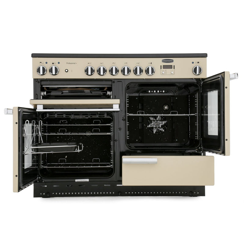 Rangemaster Professional Plus PROP110ECGB/C - Black/Chrome Range Cooker - 153L - A Rated