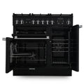 Rangemaster Professional Plus PROP90NGFGB/C - Black/Chrome Gas Range Cooker - 128L - A Rated