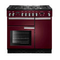 Rangemaster PROP90NGFCY/C - Cranberry/Chrome 90cm Gas Range Cooker - A Rated