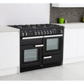 Rangemaster PROP110NGFGB/C - Black / Chrome Range Cooker - 110cm - 6 Burners - A Energy Rated