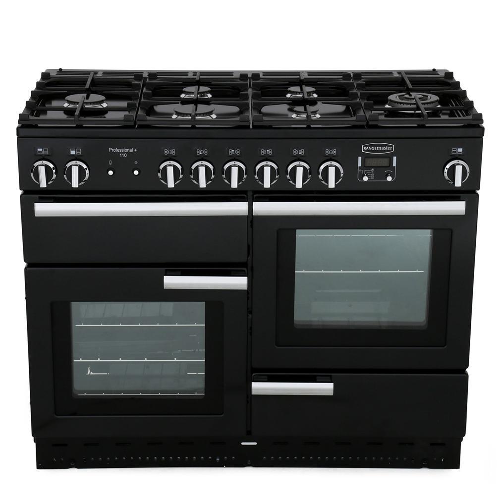 Rangemaster PROP110NGFGB/C - Black / Chrome Range Cooker - 110cm - 6 B ...