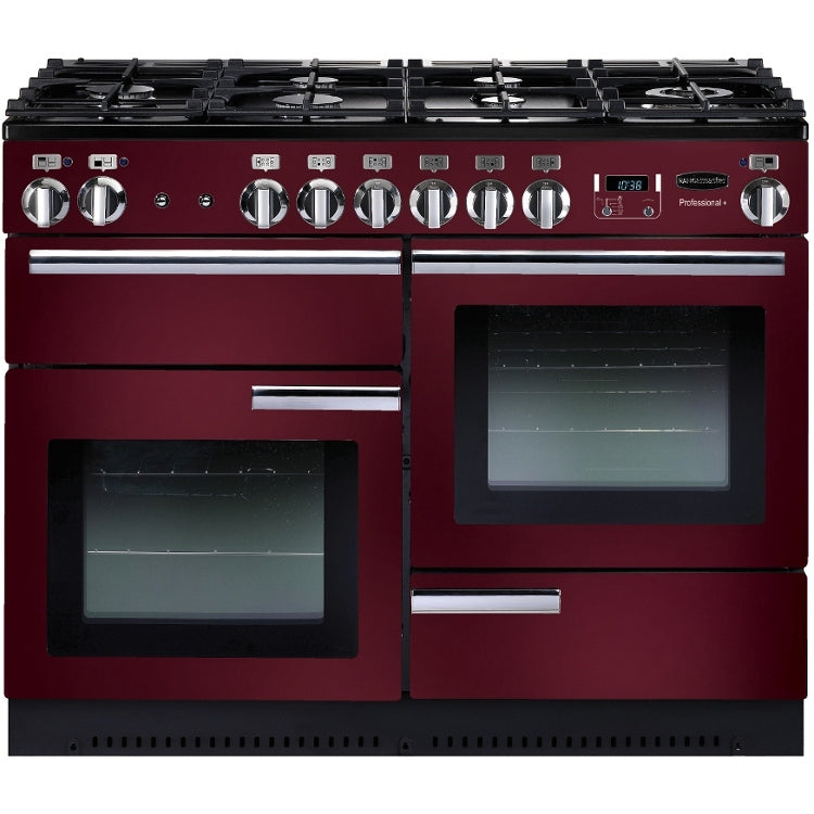 Rangemaster PROP110NGFCY/C - Cranberry/Chrome 110cm Gas Range Cooker - 122L - A Rated