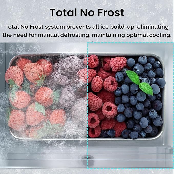 Teknix FFH1825WB/E - Black Freestanding 50/50 Frost Free Fridge Freezer - E energy