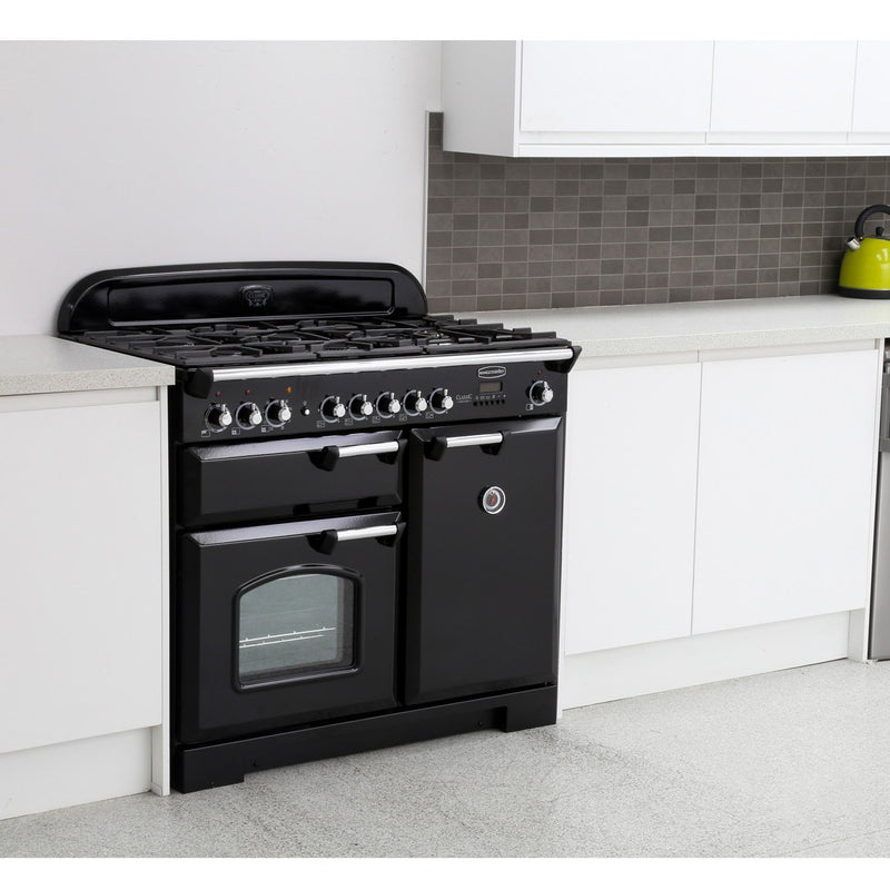 Rangemaster CDL100DFFBL/C - Black Dual Fuel Range Cooker - 155L - A Energy Rated