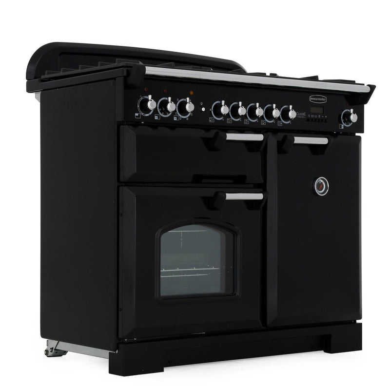 Rangemaster CDL100DFFBL/C - Black Range Cooker - 155L Dual Fuel - A Rated