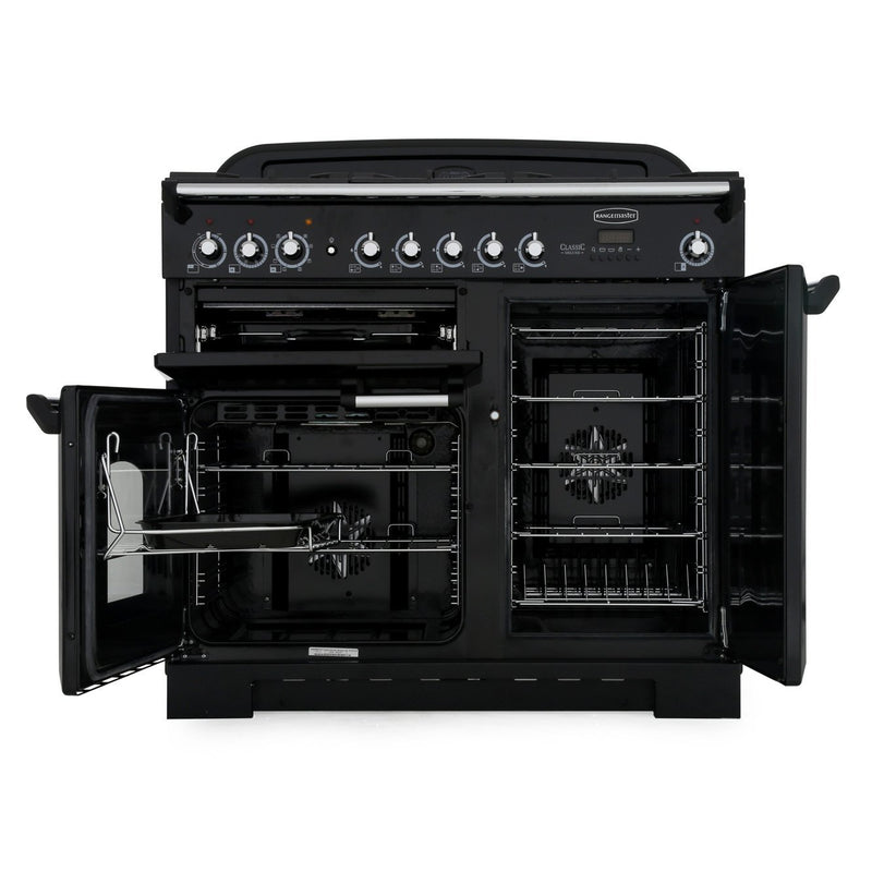 Rangemaster CDL100DFFBL/C - Black Dual Fuel Range Cooker - 155L - A Energy Rated