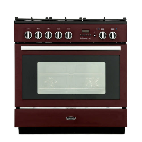 Rangemaster Professional Plus FXP PROP90FXPDFFCY/C - Cranberry/Chrome 90cm Range Cooker - Dual Fuel - A Rated