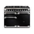 Rangemaster Elise ELS110DFFGB - Black/Brushed Chrome Range Cooker - Dual Fuel - A Energy Rated