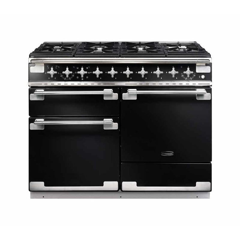 Rangemaster Elise ELS110DFFGB - Black/Brushed Chrome Range Cooker - Dual Fuel - A Energy Rated