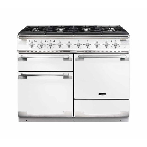Rangemaster ELS110DFFWH - White/Brushed Chrome 110cm Range Cooker - Dual Fuel - A Rated