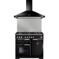 Rangemaster Classic CLAHDC100BC - Black/Chrome Chimney Cooker Hood - 100cm - D Energy