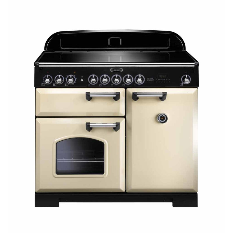 Rangemaster Classic Deluxe CDL100EICR/C - Cream/Chrome Induction Range Cooker - 155L - A Energy