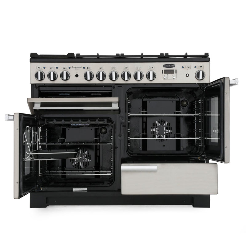 Rangemaster PDL110DFFSS/C - Stainless Steel 110cm Dual Fuel Range Cooker - 146L - A Rated